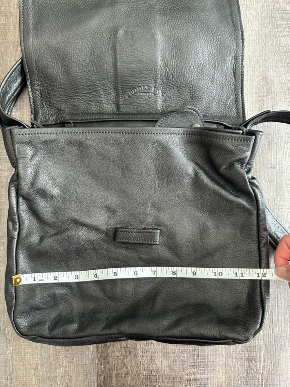 Classic Black Genuine Leather Shoulder Bag, Vintage Timeless Hand Crafted in USA - Picture 13 of 16